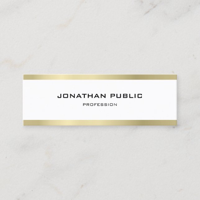 Elegant Simple Modern Gold Design Trendy Plain Mini Business Card (Front)