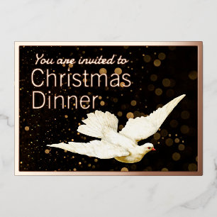 Elegant Simple Modern Gold Dove Christmas Dinner
