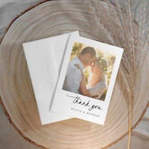Elegant Simple Modern Handwriting Wedding Thank You Card