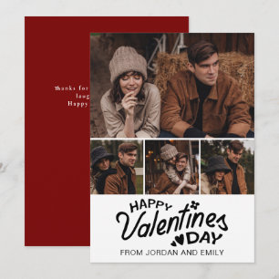 Elegant Simple Modern Happy Valentine's Day Photo Holiday Card