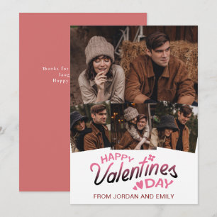 Elegant Simple Modern Happy Valentine's Day Photo Holiday Card