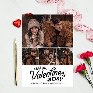 Elegant Simple Modern Happy Valentine's Day Photo Holiday Card