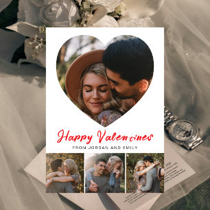 Elegant Simple Modern Happy Valentine's Day Photo Holiday Card