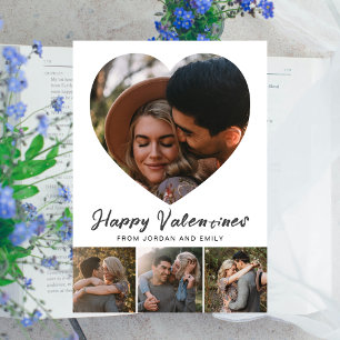 Elegant Simple Modern Happy Valentine's Day Photo Holiday Card