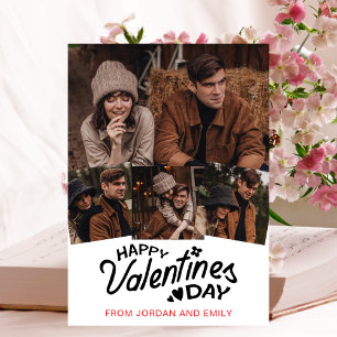 Elegant Simple Modern Happy Valentine's Day Photo Holiday Card