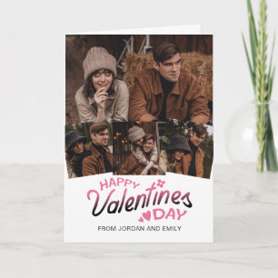 Elegant Simple Modern Happy Valentine's Day Photo Holiday Card