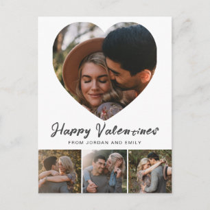 Elegant Simple Modern Happy Valentine's Day Photo Holiday Postcard