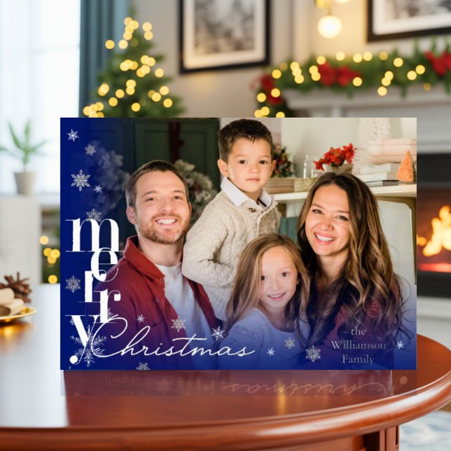 Elegant Simple modern Minimal Family Photo Foil Ho (Creator Uploaded)