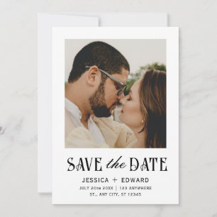 Elegant Simple Modern Minimal Script Photo Chic Save The Date