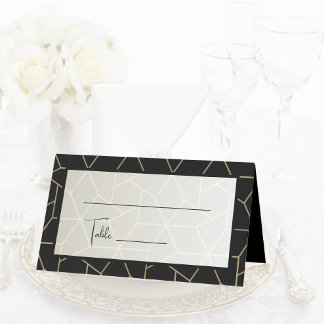 Elegant Simple Modern Minimalist Black and Gold    Place Card