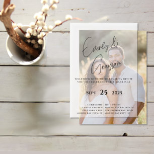 Elegant Simple Modern Minimalist Wedding Vellum Invitations