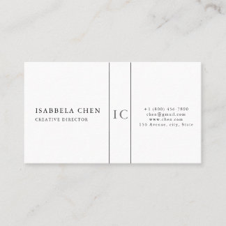 Elegant Simple Modern Monogram Business Card