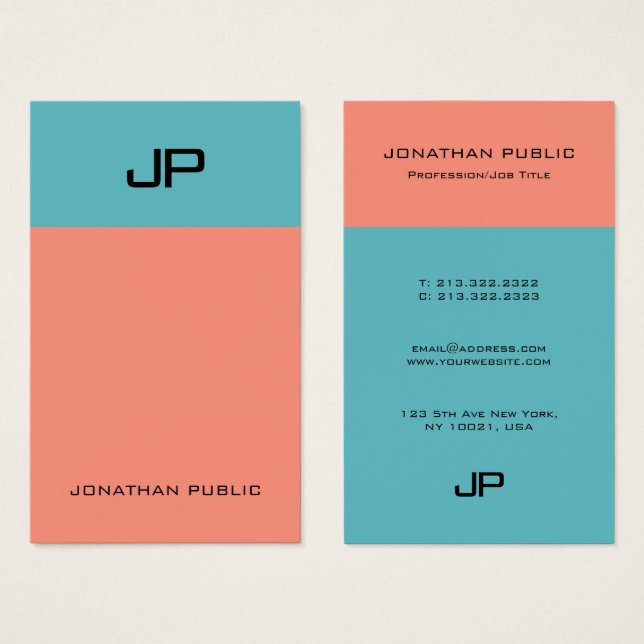 Elegant Simple Modern Monogram Template (Front & Back)