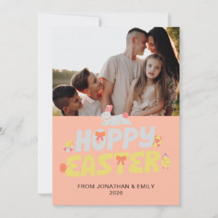 Elegant Simple Modern Pattern Happy Easter Photo Holiday Card