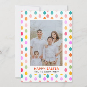 Elegant Simple Modern Pattern Happy Easter Photo Holiday Card