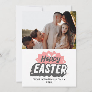 Elegant Simple Modern Pattern Happy Easter Photo Holiday Card
