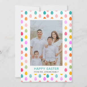Elegant Simple Modern Pattern Happy Easter Photo Holiday Card