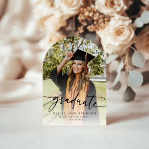 Elegant Simple Modern Photo Graduation Invitation