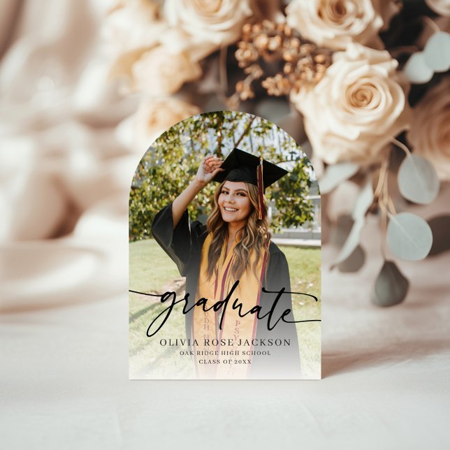 Elegant Simple Modern Photo Graduation Invitation (Creator Uploaded)