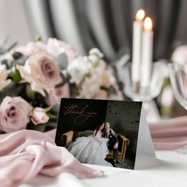 Elegant Simple Modern Photo Wedding Thank You Card (Elegant Simple Modern Photo Wedding Thank You Card)