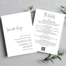 Elegant Simple Modern QR Code RSVP Wedding