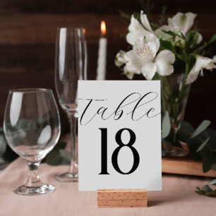 Elegant Simple Modern Table Number Black White Pedestal Sign
