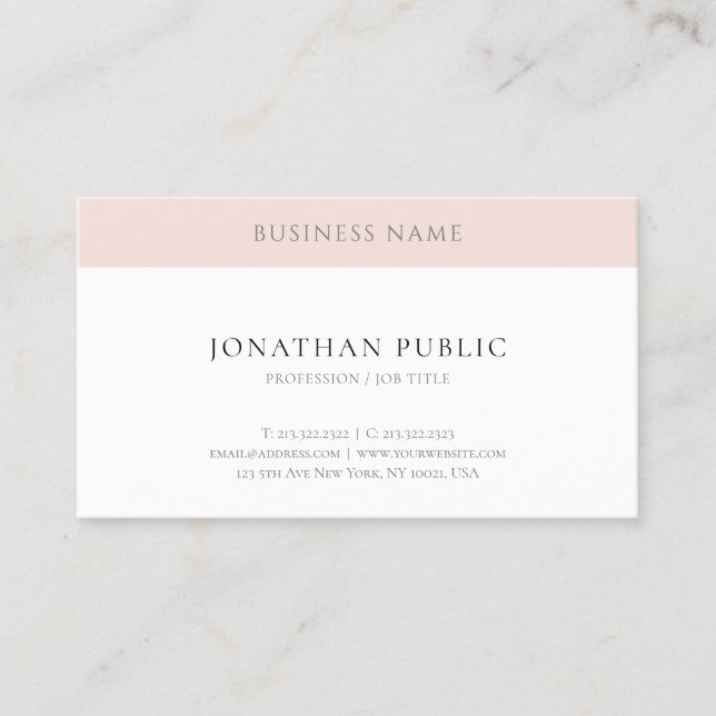 Elegant Simple Modern Template Trendy Professional Business Card (Front)