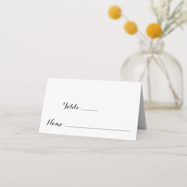 Elegant Simple Modern Wedding Table Number   Place Card (Front)