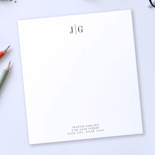 Elegant Simple Monogram Minimalist Letterhead Notepad (Creator Uploaded)