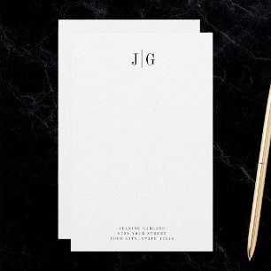 Elegant Simple Monogram Minimalist Professional Stationery