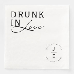 Elegant Simple Monogram Modern Chic Minimal Script Napkin