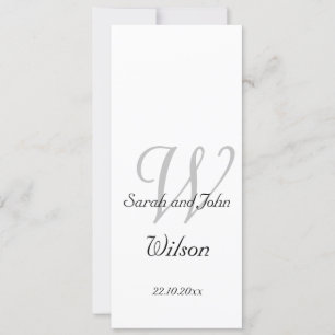 Elegant Simple Monogram Wedding Church Program Invitation