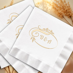 Elegant Simple Monogram Wedding Foil Napkins