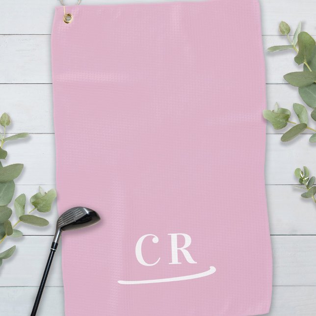 Elegant Simple Monogrammed Modern Modern Pink Golf Towel (Elegant Simple Monogrammed Modern Modern Pink Golf Towel)