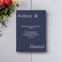 Elegant Simple Navy Blue White Luxury Chic Wedding