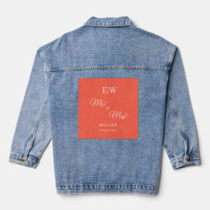 Elegant Simple Neon Flare with Monogram Wedding Denim Jacket