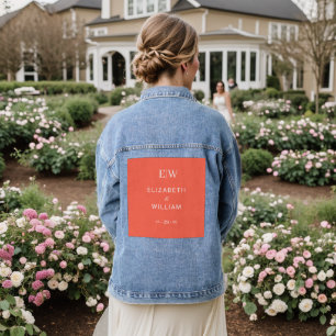 Elegant Simple Neon Flare with Monogram Wedding Denim Jacket