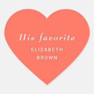 Elegant Simple Neon Flare with Monogram Wedding Heart Sticker