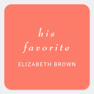 Elegant Simple Neon Flare with Monogram Wedding Square Sticker