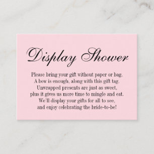 Elegant, Simple No Wrap Bridal Shower, Pink Enclosure Card