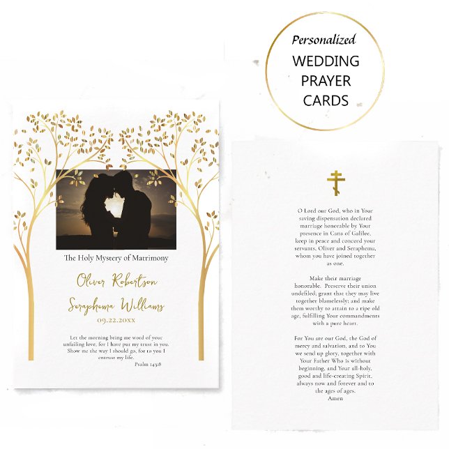 Elegant Simple Orthodox Wedding Prayer Card (Creator Uploaded)