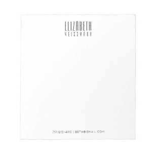 Elegant Simple Personalised Name Contacts Notepad