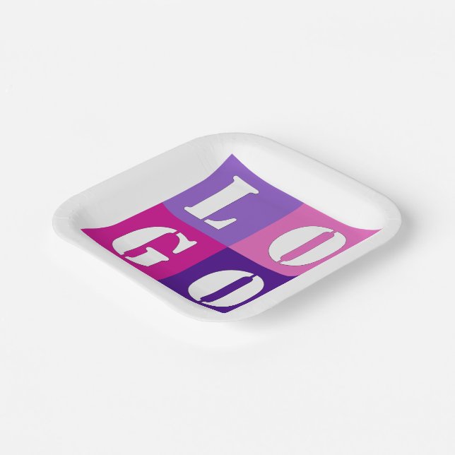 Elegant Simple Personalised Wedding Custom Idea  Paper Plate (Angled)