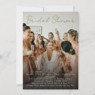 Elegant Simple Photo Bridal Shower  Invitation