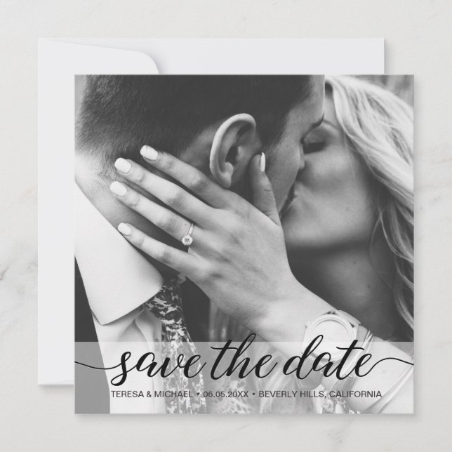 Elegant Simple Photo Save the Date Wedding (Front)