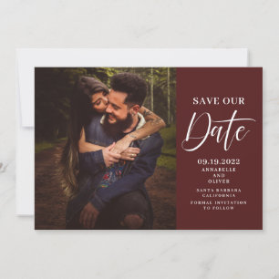 Elegant Simple Photo Wedding  Save The Date