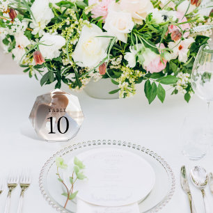 Elegant Simple Photo Wedding Table Number  Block