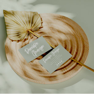 Elegant Simple Pistachio Neutral Boho Chic Modern Business Card