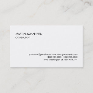 Elegant Simple Plain Black White Business Card