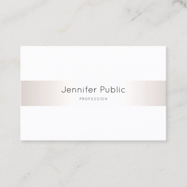 Elegant Simple Plain Faux Silver Professional Business Card (Front)